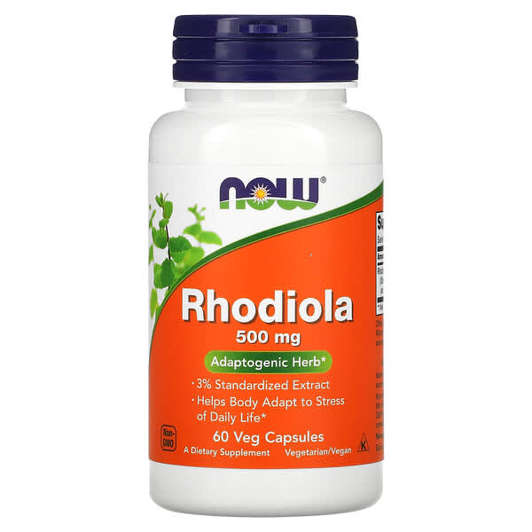 NOW Foods, イワベンケイ属（Rhodiola）、500 mg、植物性カプセル 60粒
