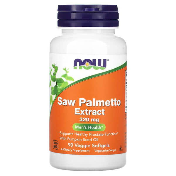 NOW Foods, Saw Palmetto Extract, Men's Health, Sägepalmenbeerenextrakt, Männergesundheit, 320 mg, 90 pflanzliche Kapseln