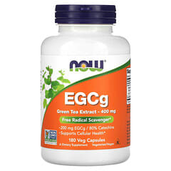 NOW Foods, EGCg, Extrato de Chá Verde, 400 mg, 180 Cápsulas Vegetais