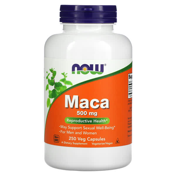 NOW Foods, Maca, 500 mg, 250 cápsulas vegetales