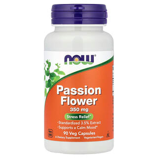 NOW Foods, Passiflore, 350 mg, 90 capsules végétales