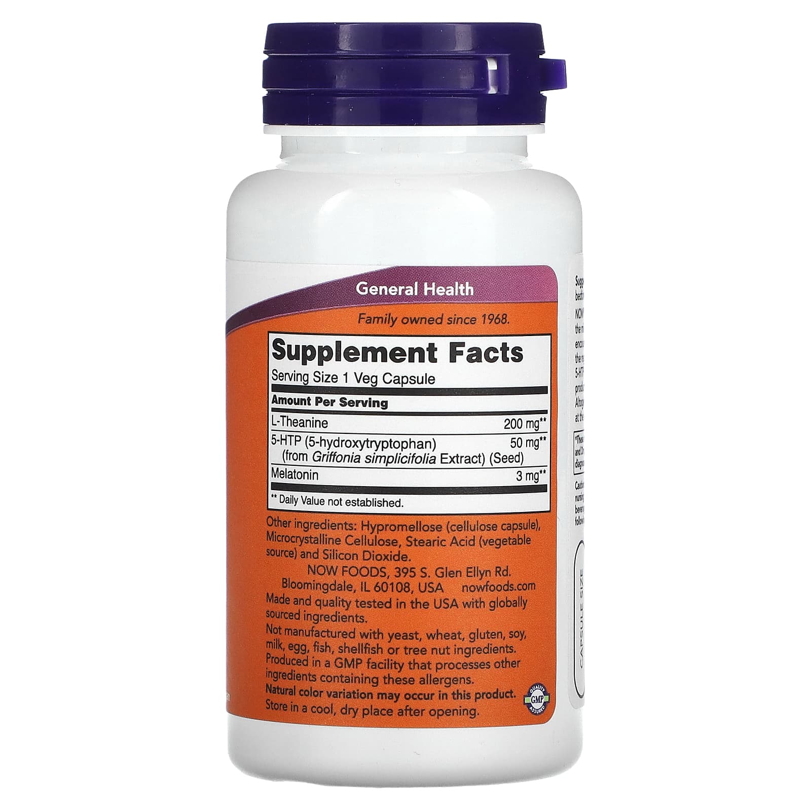 NOW Sleep Supplement Facts