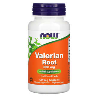 NOW Foods, корень валерианы, 500 мг, 100 растительных капсул