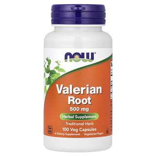 NOW Foods, Raíz de valeriana, 500 mg, 100 cápsulas vegetales
