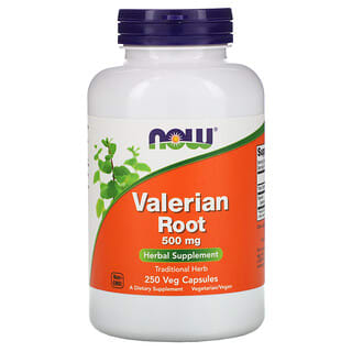 NOW Foods, Rais de Valeriana, 500 mg, 250 Cápsulas Vegetais