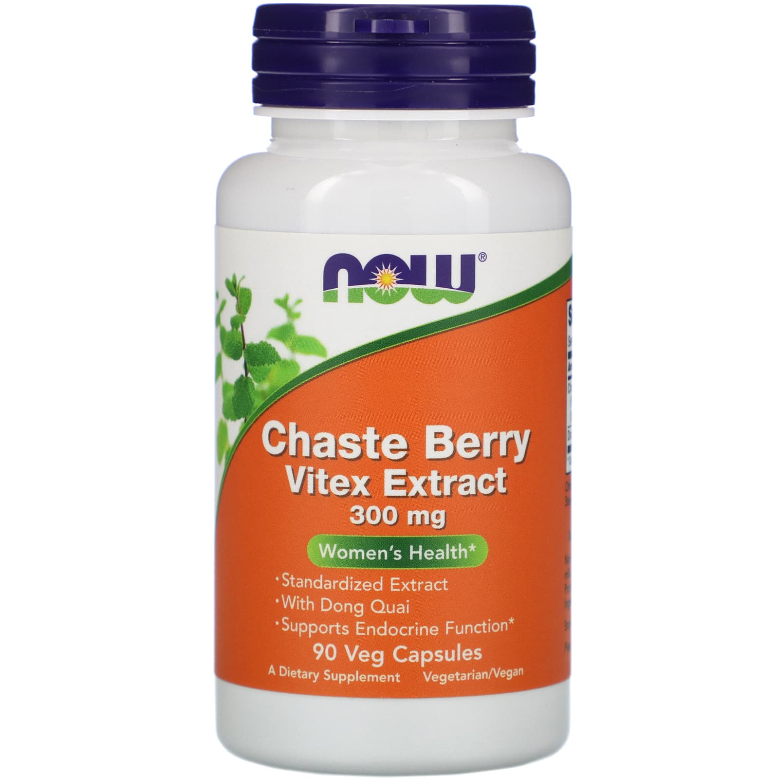 NOW Foods 300mg x 90 Veg Capsules Vitex Extract Chaste Berry 