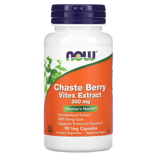 NOW Foods, Chaste Berry Vitex Extract, 300 mg, 90 Veg Capsules