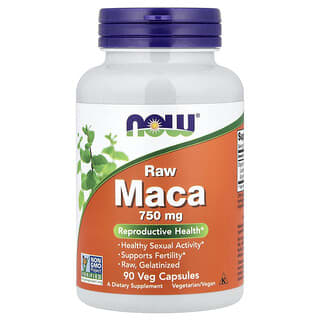 NOW Foods, Maca Crua, 750 mg, 90 Cápsulas Vegetais