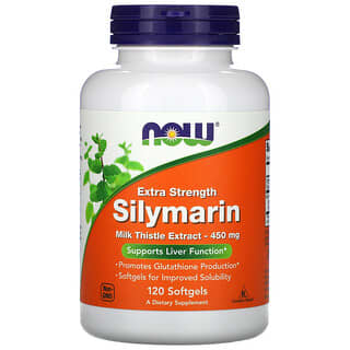 NOW Foods, Silimarina, Potência Extra, 450 mg, 120 Cápsulas Softgel