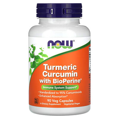 NOW Foods, Curcumin with BioPerine, 90 Vegetarian Capsules