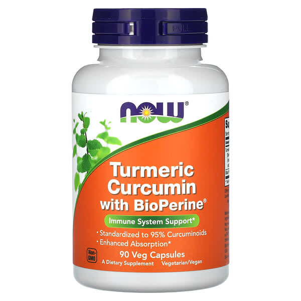 NOW Foods, Turmeric Curcumin with BioPerine, 90 Veg Capsules