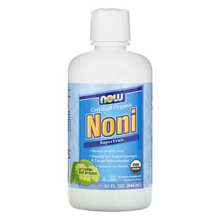 NOW Foods, Producto orgánico certificado, Noni, superfruta, 946 ml (32 oz. Líq.)