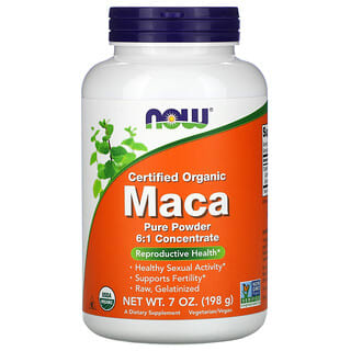 NOW Foods, Certified Organic Maca, Pure Powder, 7 oz (198 g)