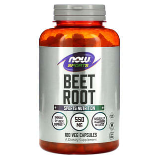 NOW Foods, Sports, Beet Root, 550 mg, 180 Veg Capsules