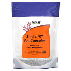 NOW Foods, Single "0" Veg Capsules, Approx. 300 Empty Veg Capsules, 1.02 oz (29 g)