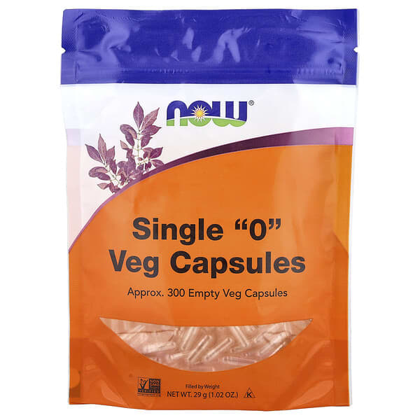 NOW Foods, Single "0" Vegetarische Kapseln, ca. 300 leere vegetarische Kapseln