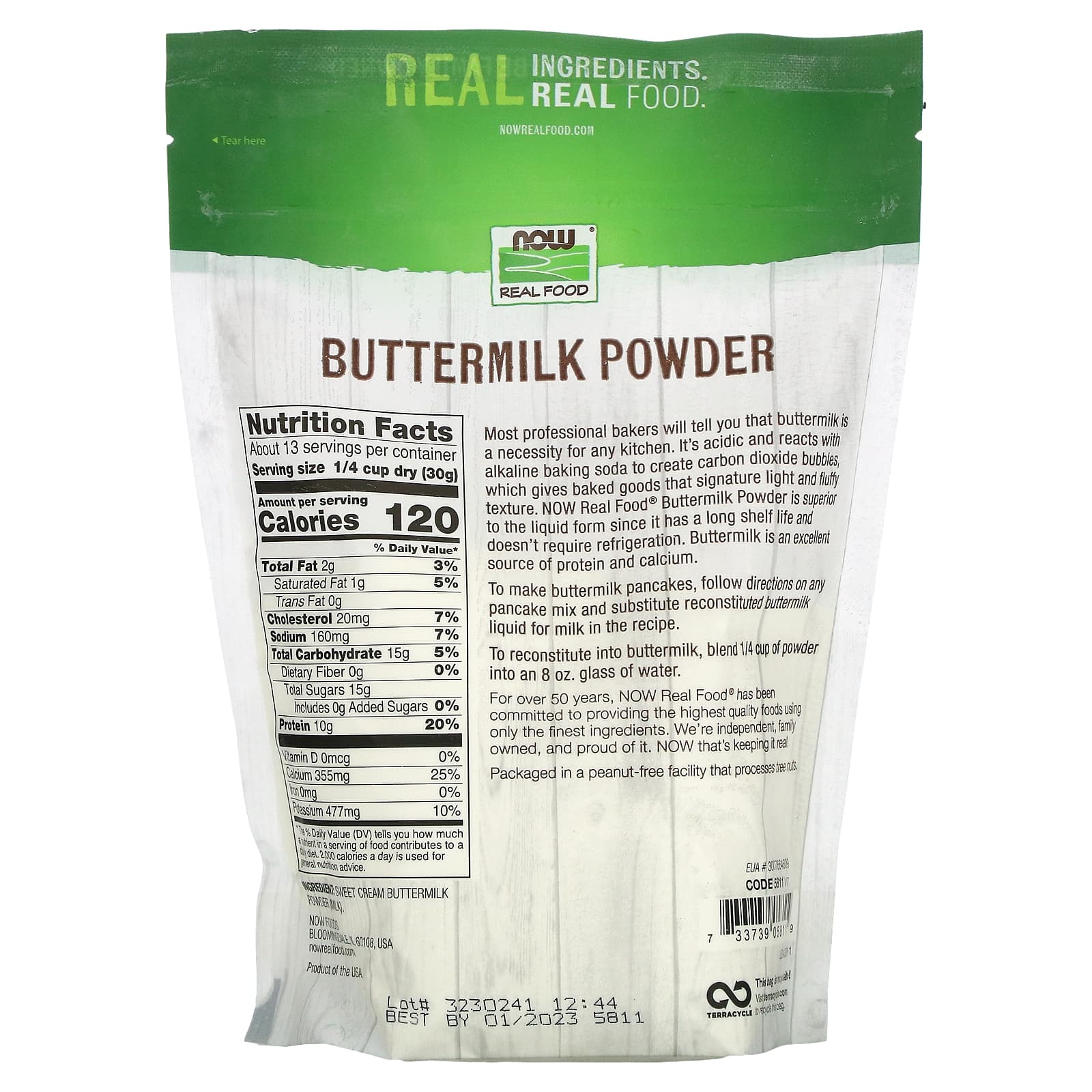 NOW Foods, Real Food, Buttermilk Powder, 14 oz (397 g)