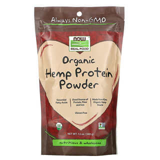 NOW Foods, Real Food, polvo proteico de cáñamo orgánico, 12 oz (340 g)