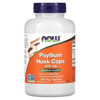NOW Foods, Cápsulas de Psyllium Hush, 500 mg, 200 cápsulas vegetales