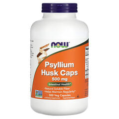 NOW Foods, Cápsulas de cáscara de psyllium, 500 mg, 500 cápsulas vegetales