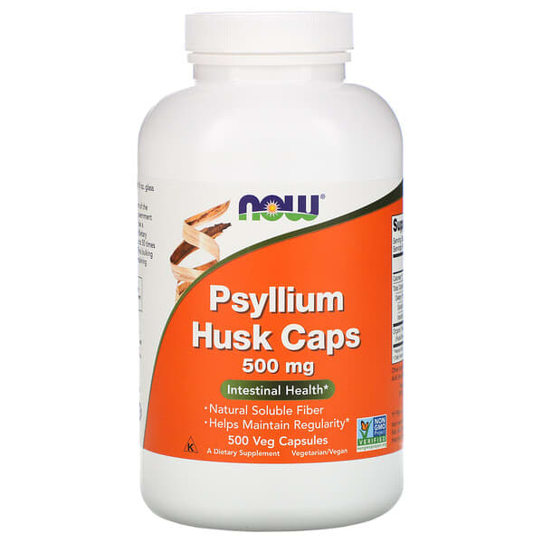 NOW Foods, Psyllium Husk Caps, 500 mg, 500 Veg Capsules