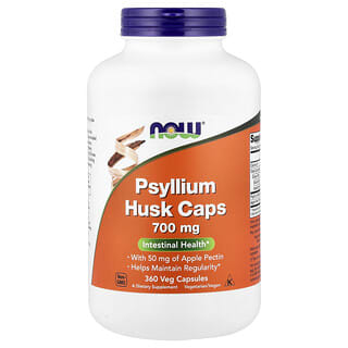 NOW Foods, Шелуха семян подорожника в капсулах, 700 мг, 360 вегетарианских капсул