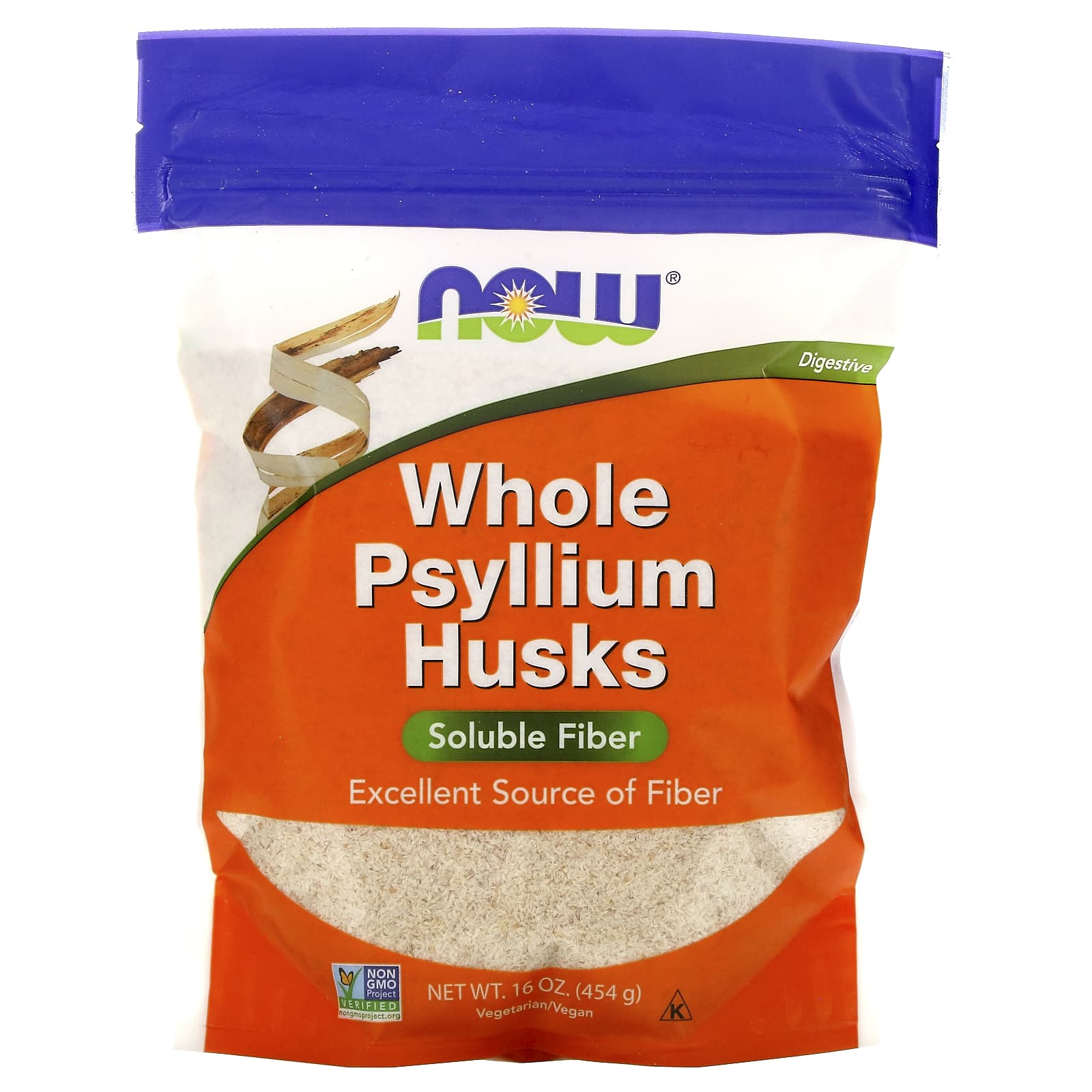 NOW Foods Whole Psyllium Husks 16 Oz 454 G 
