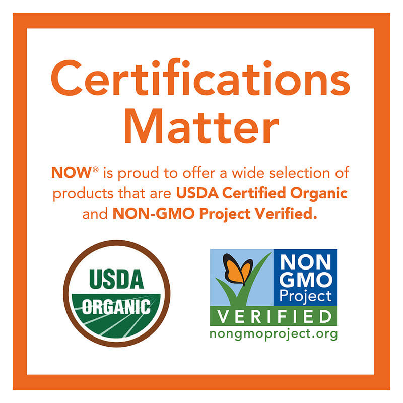 NOW Foods, Fiber-3 orgánica, 100% certificada,16 oz (454 g)