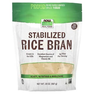 NOW Foods, Alimento Real, Salvado de arroz estabilizado, 20 oz (567 g)