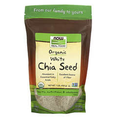 NOW Foods‏, Real Food, זרעי צ'יה לבנים אורגניים, 454 גרם (1 אונקיה)