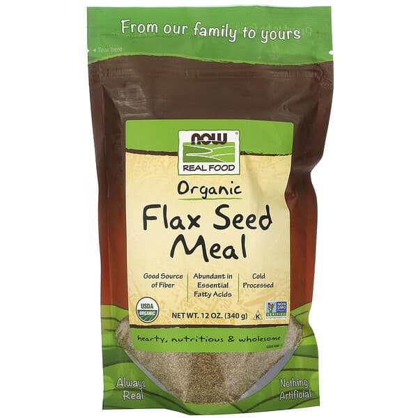 NOW Foods, Real Food, Harina de semillas de lino orgánico, 340 g (12 oz)