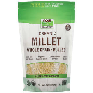 NOW Foods, 有機粗制小麥，不含麩質，16盎司(454克)