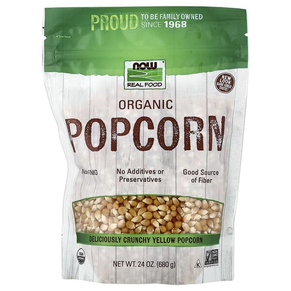 ناو فودز‏, Real Food، ذرة فشار عضوية، 25 أونصة (680 جرام)
