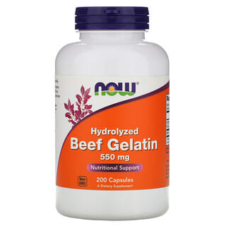 NOW Foods, Gelatina de Bife, 550 mg, 200 Cápsulas