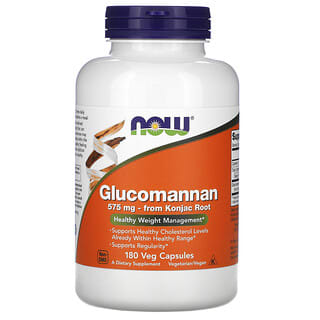 NOW Foods, Glucomanano, 575 mg, 180 cápsulas vegetales