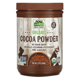 NOW Foods, Real Food، Cocoa Lover، مسحوق الكاكاو العضوي، 12 أونصة (340 جم)