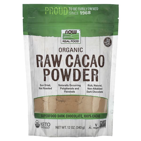 NOW Foods, Real Food, Organic Raw Cacao Powder, 12 oz (340 g)