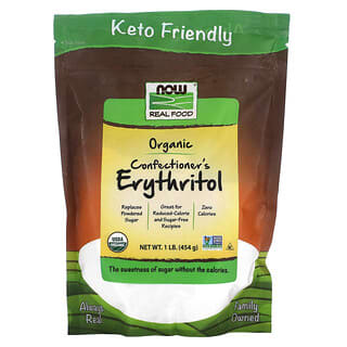 Now Foods, Real Food, Eritritol en polvo orgánico, 454 g (1 lb)