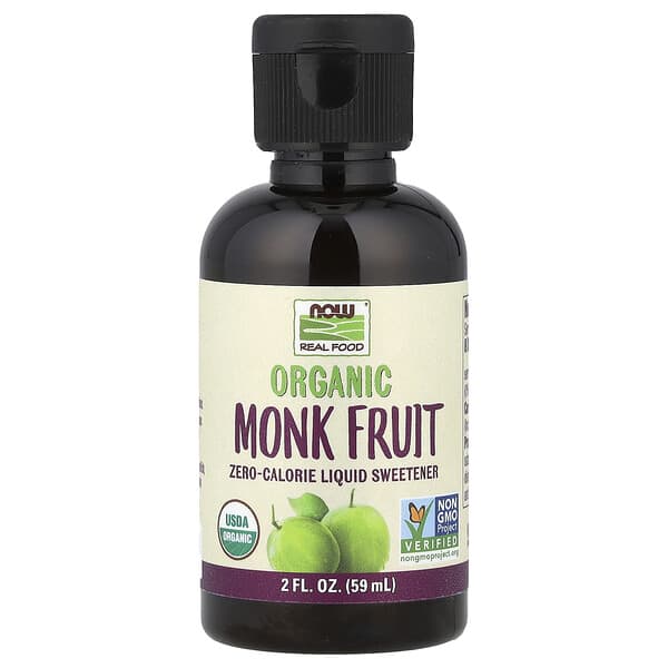 NOW Foods, Real Food, Organic Monk Fruit, Liquid Sweetener, 2 fl oz (59 ml)
