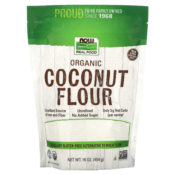 NOW Foods, Harina de coco orgánico, 454 g (16 oz)