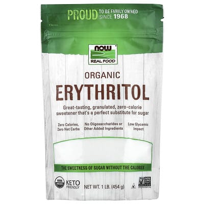 NOW Foods, Real Food, Organic Erythritol, 1 lb (454 g)