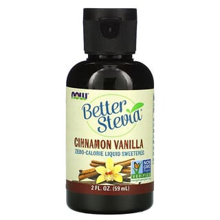 NOW Foods, Better Stevia, Zero-Calorie Liquid Sweetener, Cinnamon Vanilla, 2 fl oz (60 ml)
