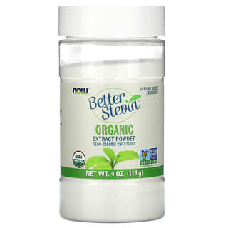 NOW Foods, Better Stevia ผงสารสกัดออร์แกนิก ขนาด 4 ออนซ์ (113 ก.)