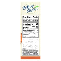 NOW Foods, Better Stevia, Endulzante sin calorías, Original, 100 sobres, 100 g (3,5 oz)