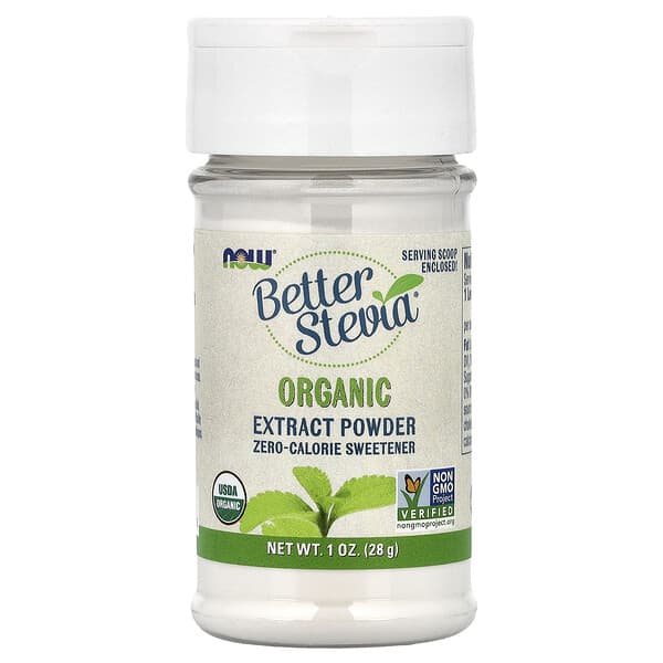 NOW Foods, Better Stevia®, 유기농 추출물 분말, 28g(1oz)