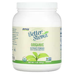 NOW Foods, Better Stevia, Organic Extract Powder, 1 фунт (454 г)