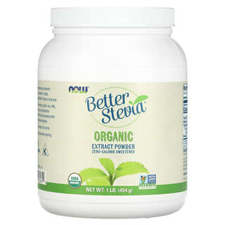 NOW Foods, Better Stevia, Organic Extract Powder, 1 lb (454 g)