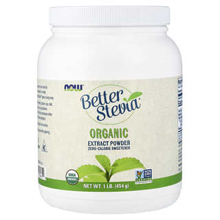 NOW Foods, Better Stevia®, Zero-Calorie Sweetener, Organic Extract Powder, 1 lb (454 g)