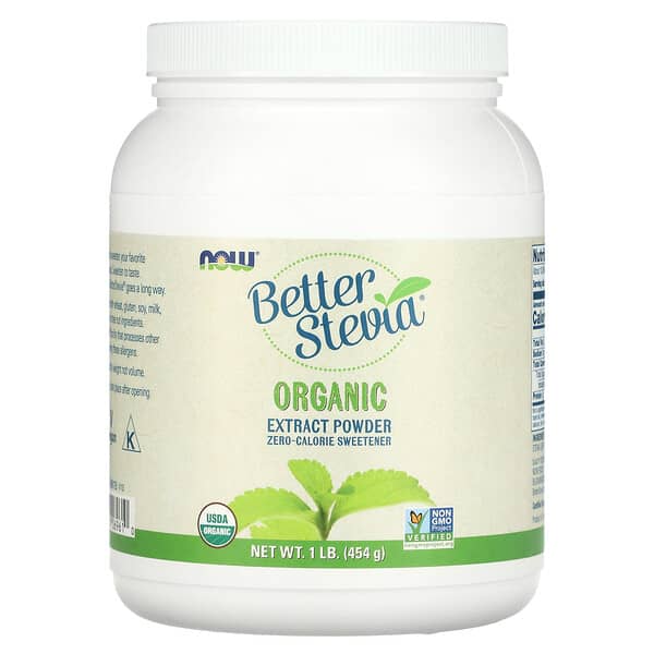 NOW Foods, Better Stevia, Organic Extract Powder, 1 фунт (454 г)