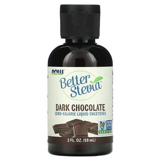 NOW Foods, BetterStevia Liquido, adoçante líquido de zero calorias, chocolate amargo, 2 fl oz (59 ml)